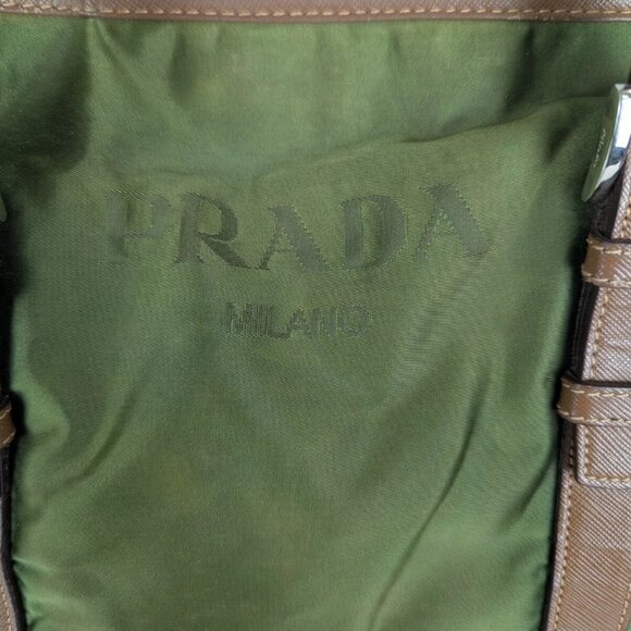 Authentic Prada Nylon Classic Handbag Olive Green Made In Italy - Picture 3 of 15
